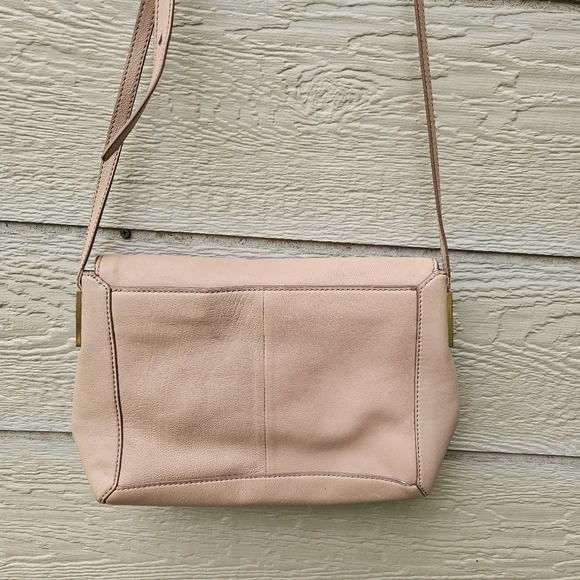 J. Crew blush pink leather rectangular flap crossbody bag - Picture 2 of 14
